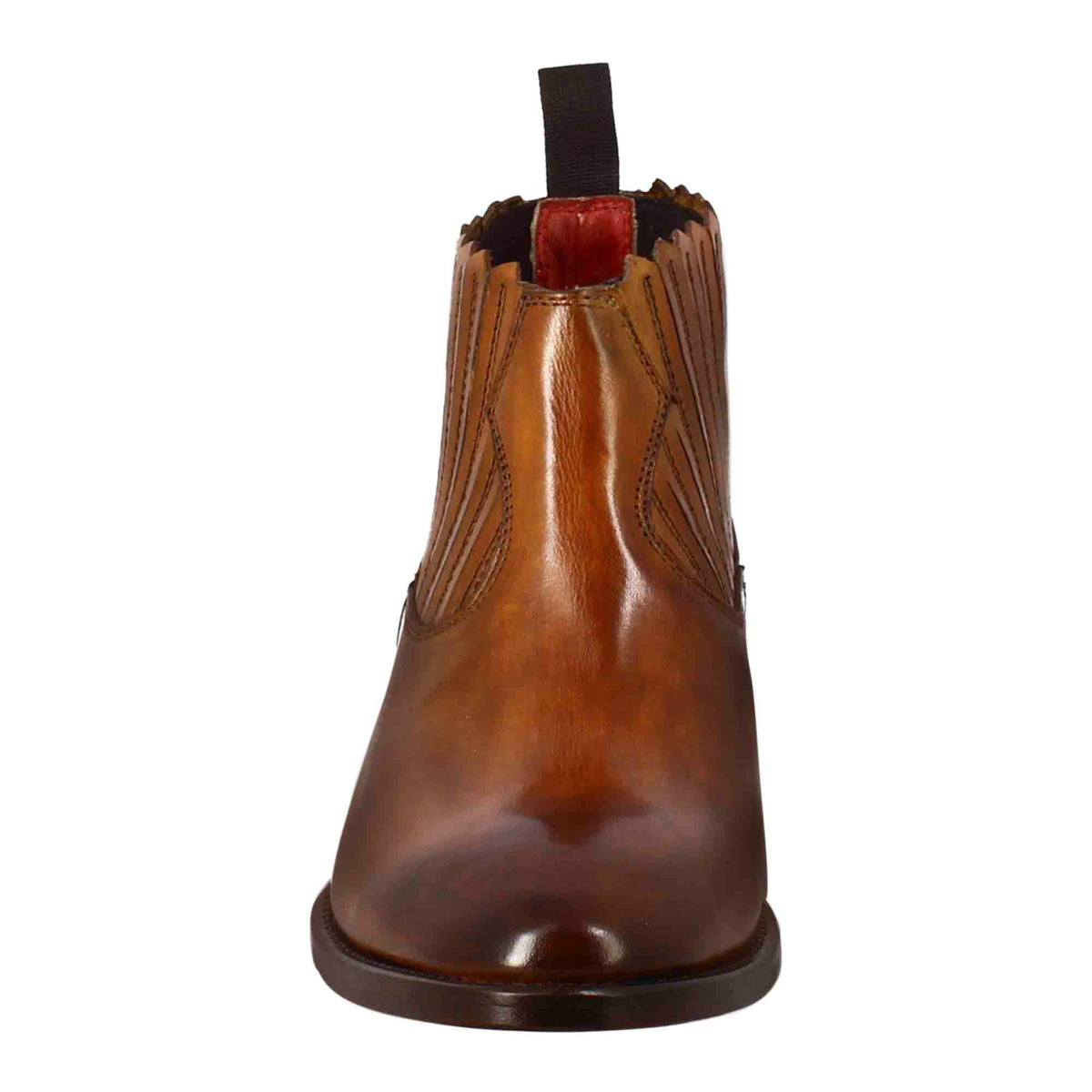 Stivaletto da donna con ritagli al collo in pelle colore marrone chiaro - LeonardoShoes