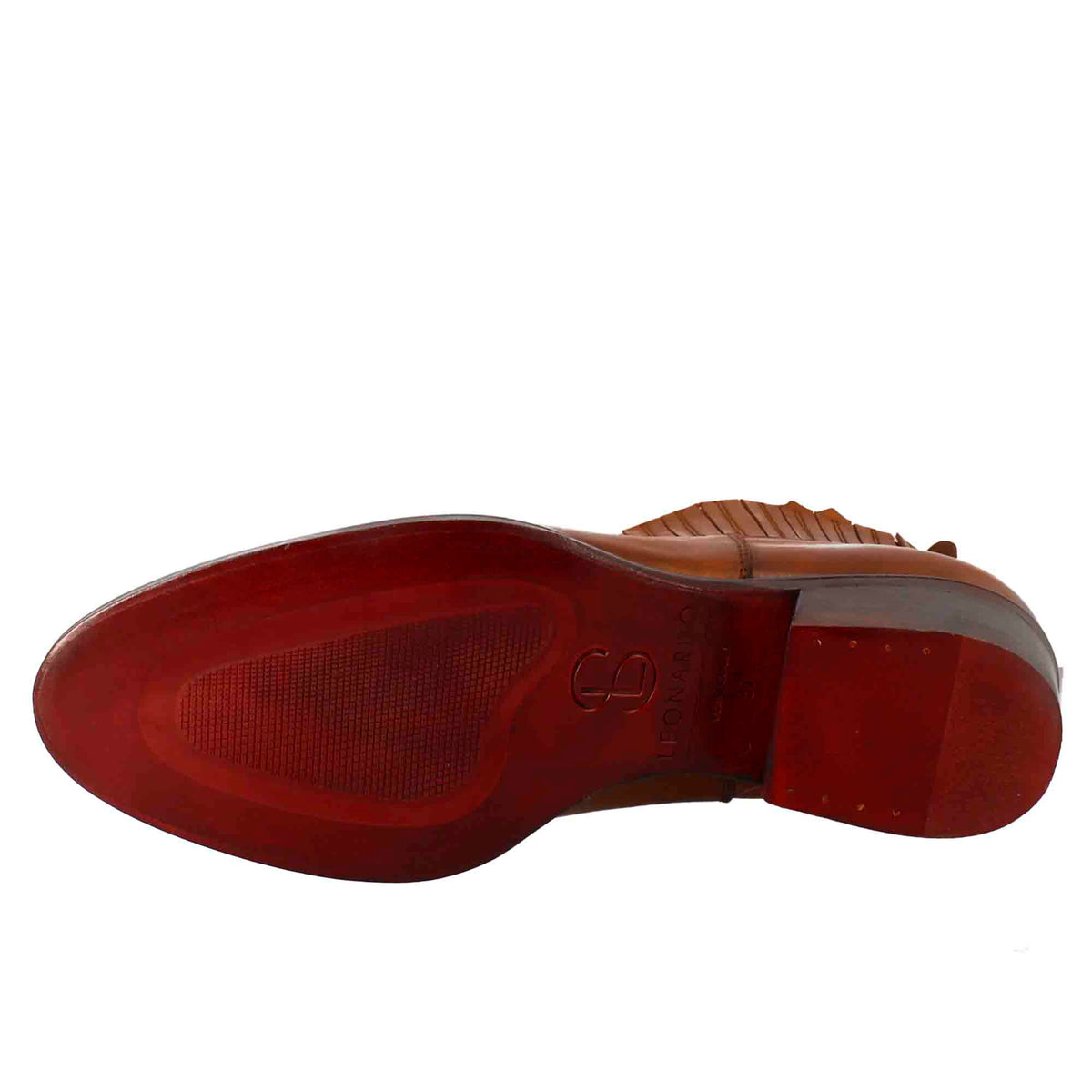Stivaletto da donna con ritagli al collo in pelle colore marrone chiaro - LeonardoShoes