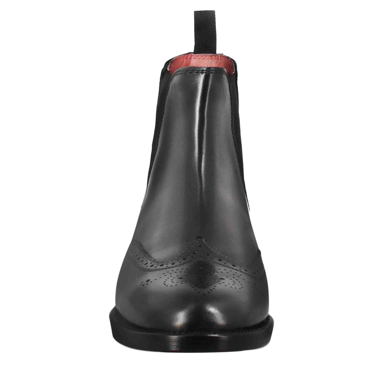 Stivaletto da donna chelsea con dettagli brogue in pelle colore nero - LeonardoShoes