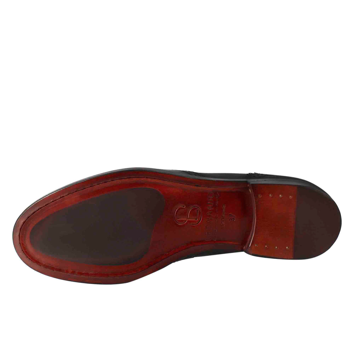 Stivaletto da donna chelsea con dettagli brogue in pelle colore nero - LeonardoShoes