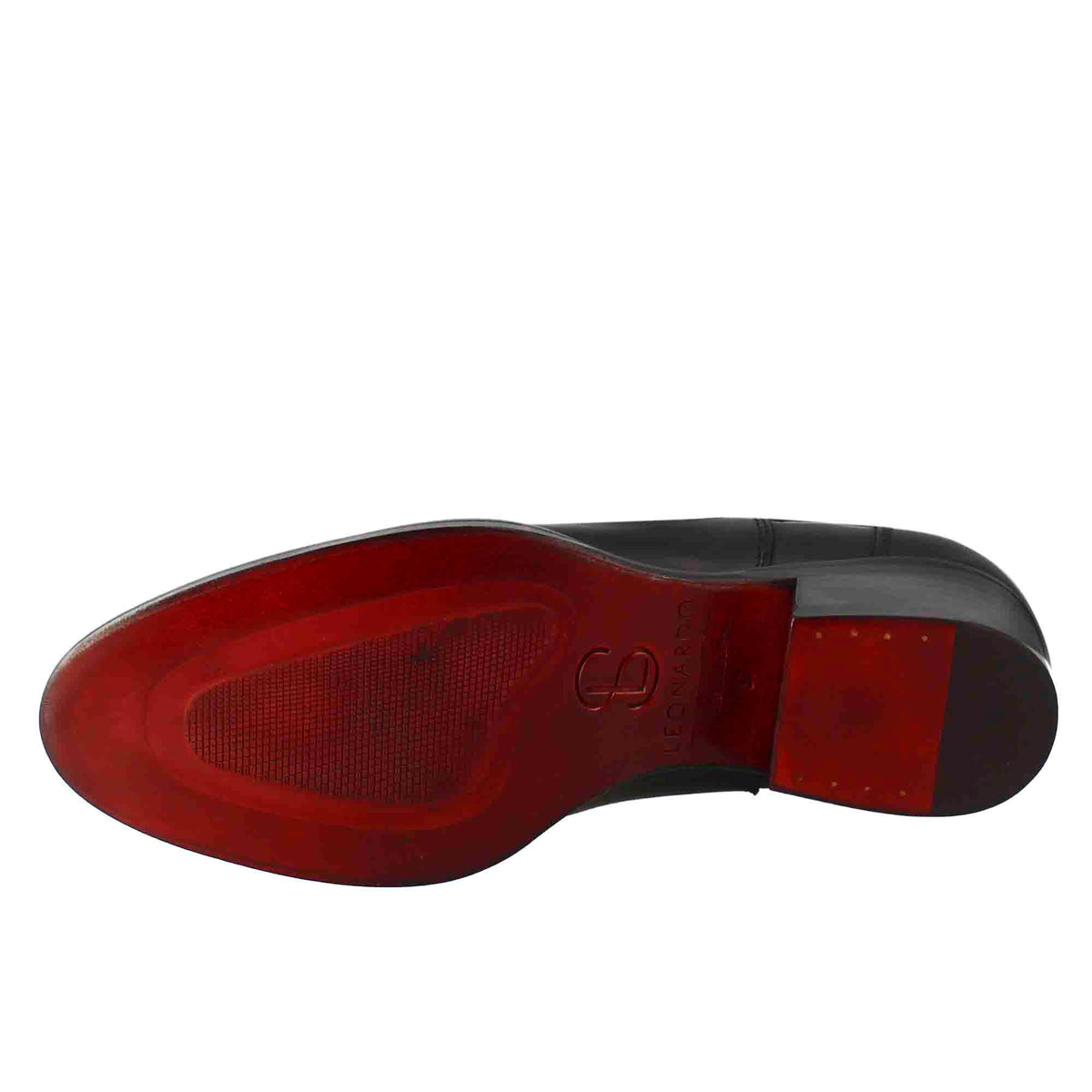 Stivaletto da donna chelsea liscio con tacco medio in pelle colore nero - LeonardoShoes