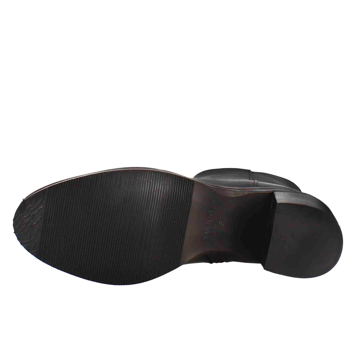 Stivaletto da donna liscio con tacco medio in pelle colore nero - LeonardoShoes