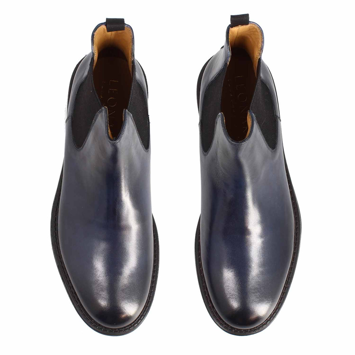 Agusto stivaletto Chelsea da uomo in pelle blu