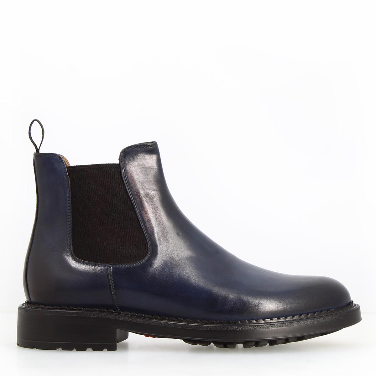 Agusto stivaletto Chelsea da uomo in pelle blu