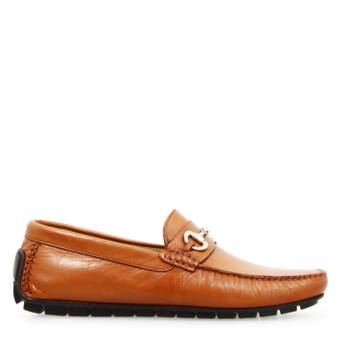 Mocassino Ulisse da uomo in pelle marrone chiaro con morsetto - LeonardoShoes