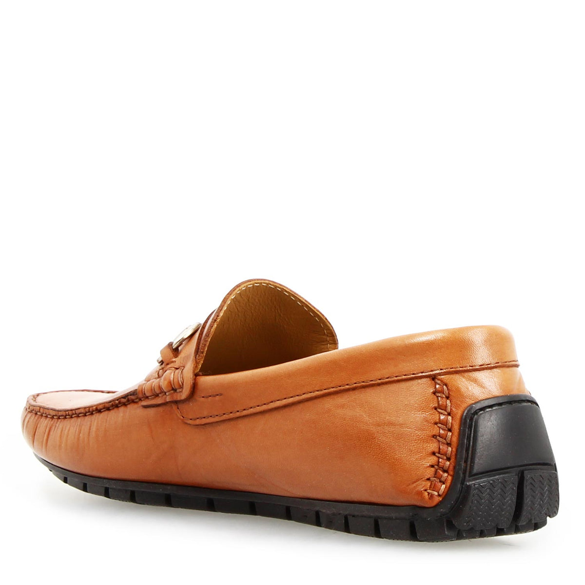Mocassino Ulisse da uomo in pelle marrone chiaro con morsetto - LeonardoShoes