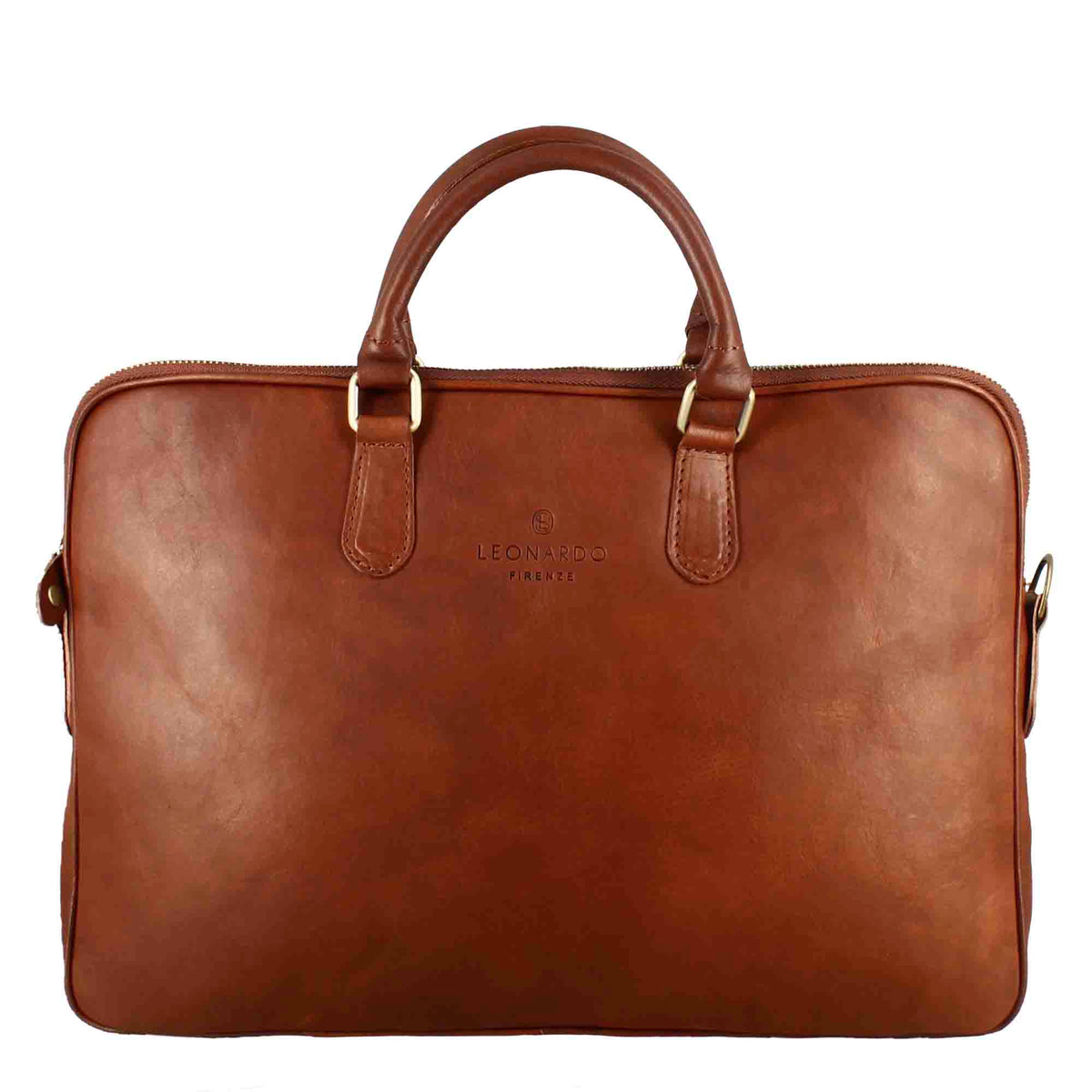 Valigetta Professionale in pelle con tracolla rimovibile colore marrone - LeonardoShoes