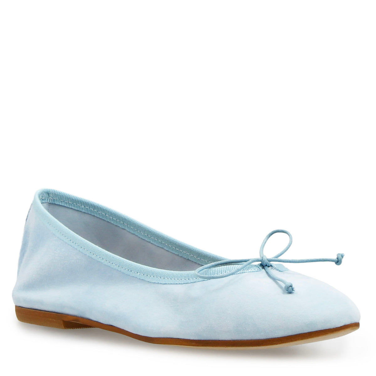 Ballerine da donna Fiocco in camoscio celeste - LeonardoShoes