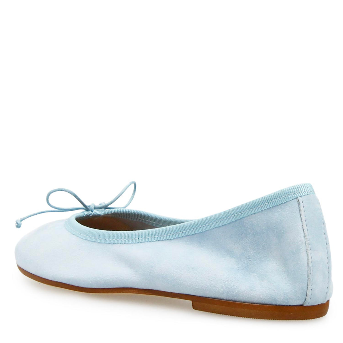 Ballerine da donna Fiocco in camoscio celeste - LeonardoShoes