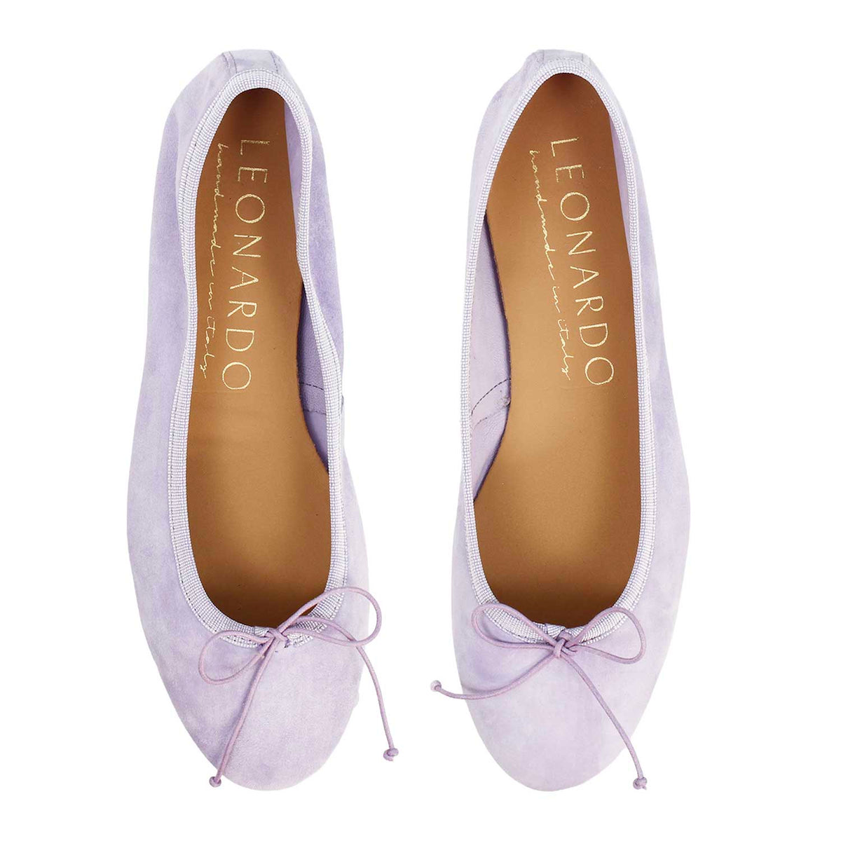 Ballerine da donna Fiocco in camoscio lilla - LeonardoShoes