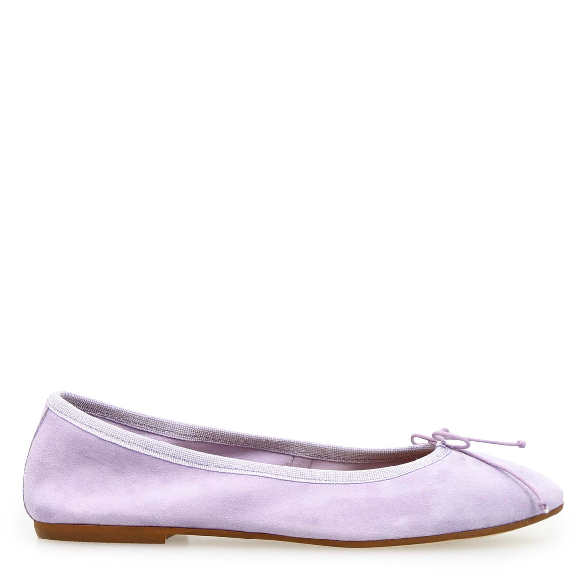 Ballerine da donna Fiocco in camoscio lilla - LeonardoShoes