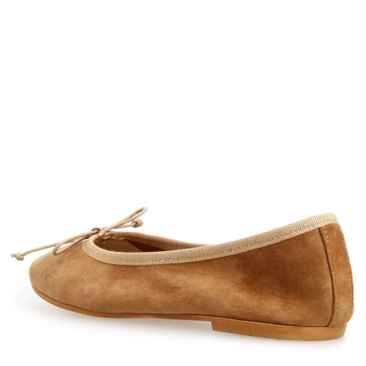 Ballerine da donna Fiocco in camoscio marrone chiaro - LeonardoShoes