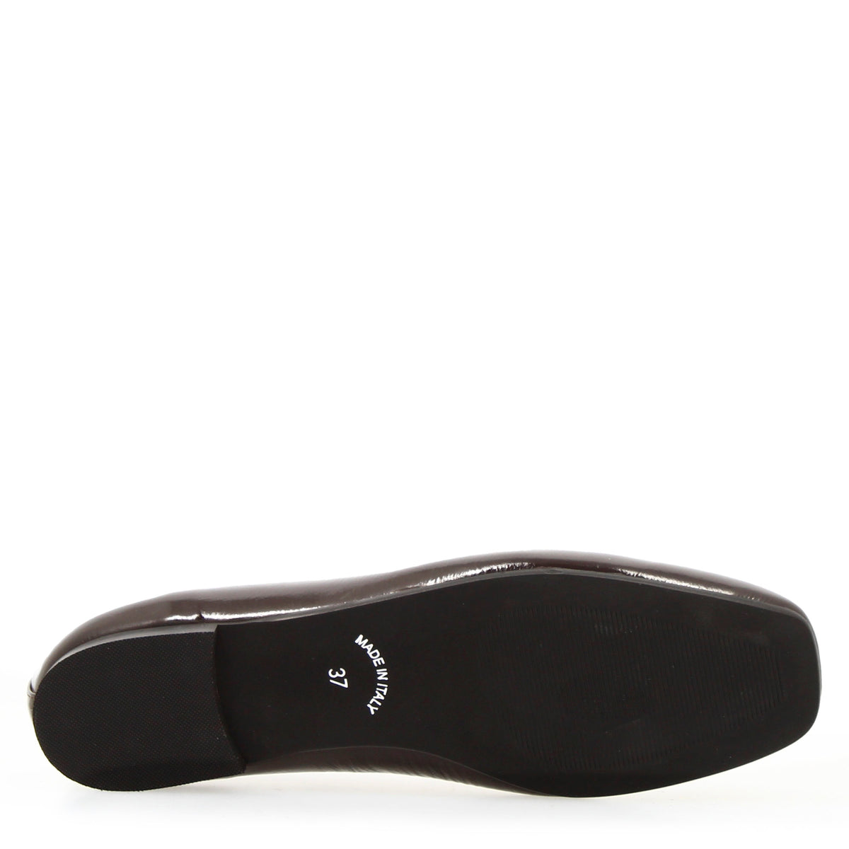 Ballerina artigianale da donna in pelle lucida marrone scuro - LeonardoShoes