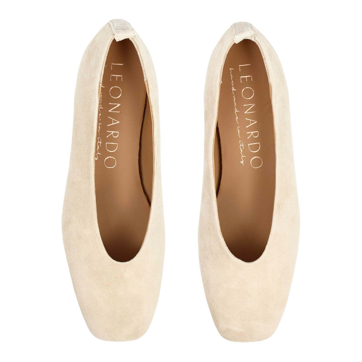 Ballerine da donna Venere in camoscio beige - LeonardoShoes