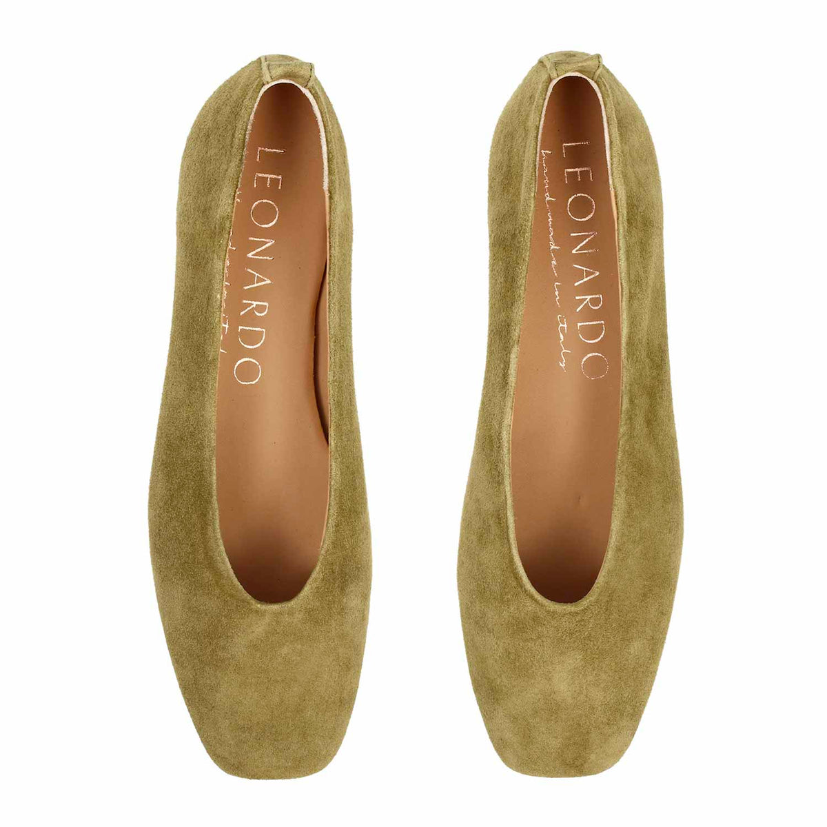 Ballerina Venere da donna in camoscio verde - LeonardoShoes