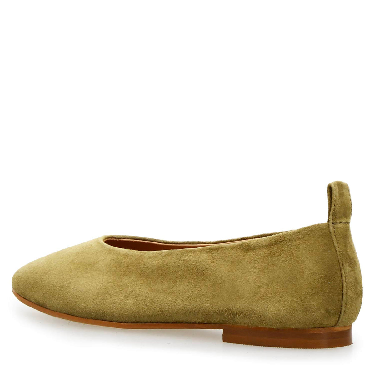 Ballerina Venere da donna in camoscio verde - LeonardoShoes