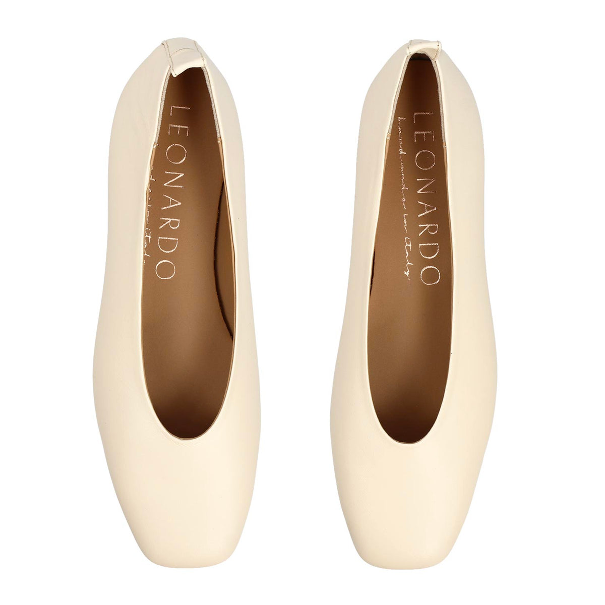 Ballerina Venere da donna in pelle beige - LeonardoShoes