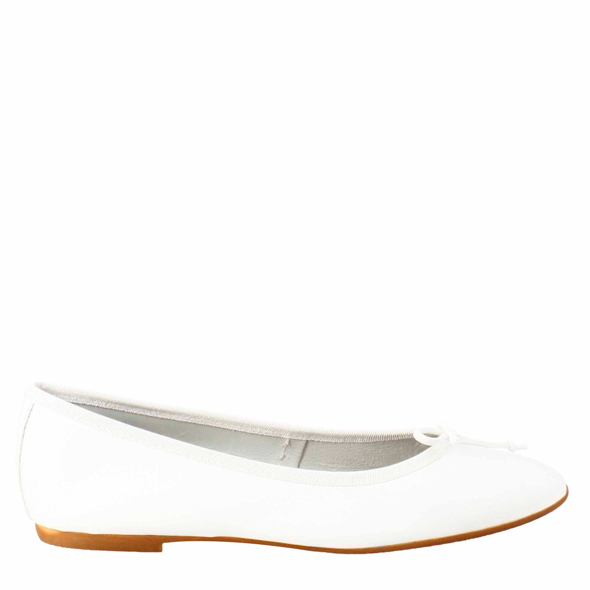 Ballerine leggere da donna color bianco in pelle liscia - LeonardoShoes