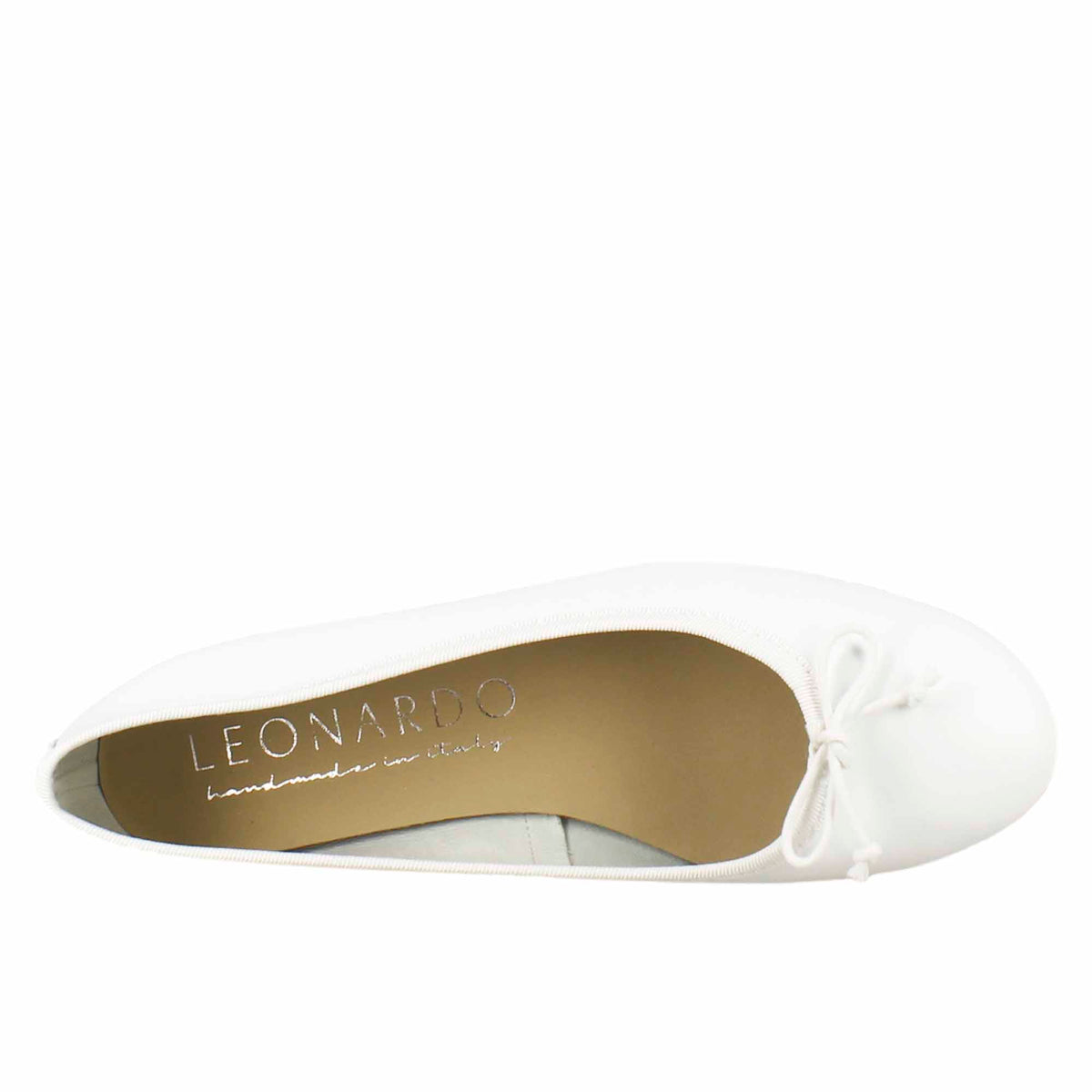 Ballerine leggere da donna color bianco in pelle liscia - LeonardoShoes