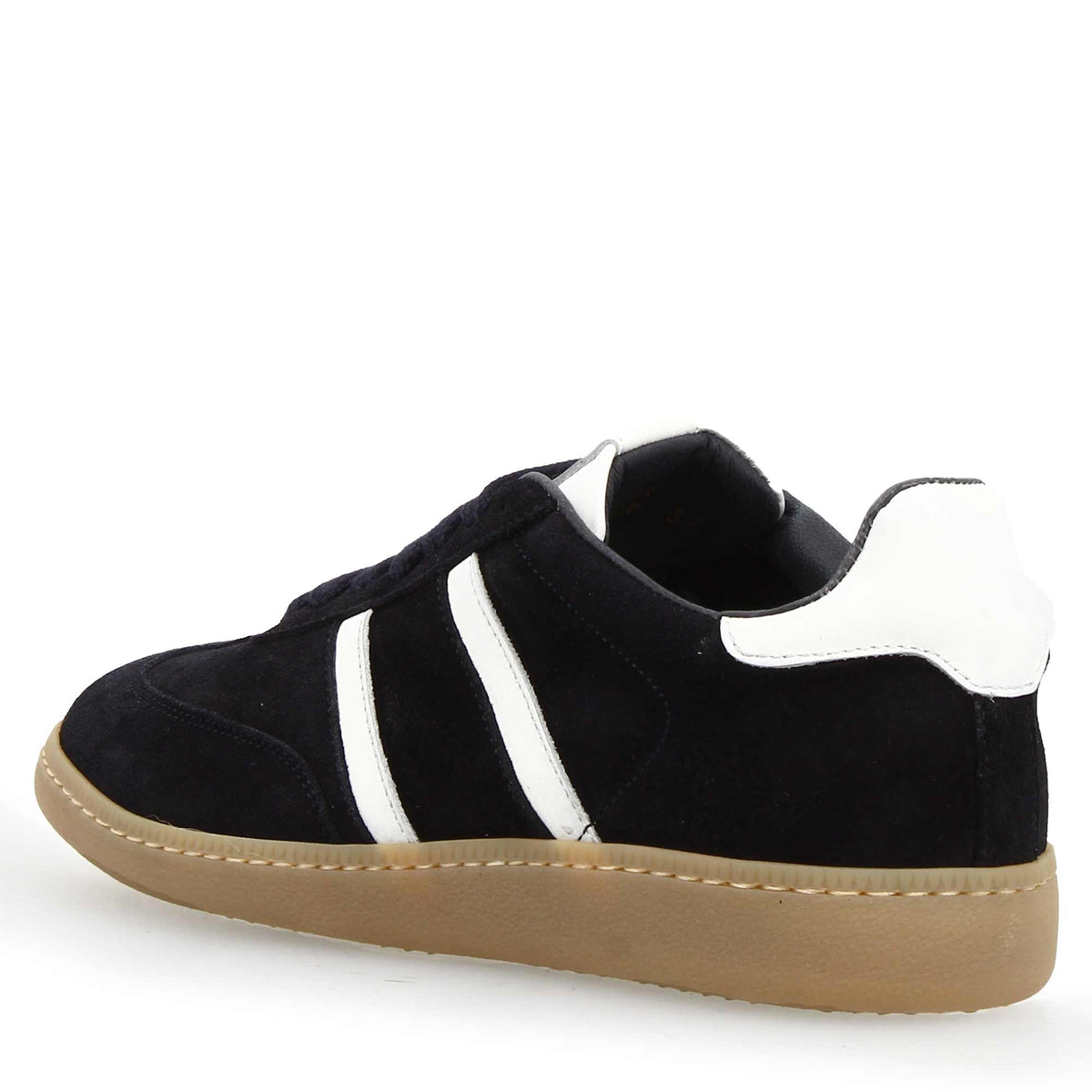 Sneaker artigianale da donna in pelle colore bianco e blu - LeonardoShoes
