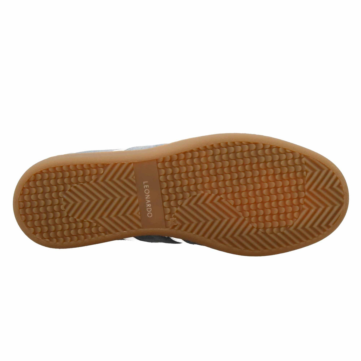 Sneaker artigianale da donna in pelle colore bianco e celeste - LeonardoShoes