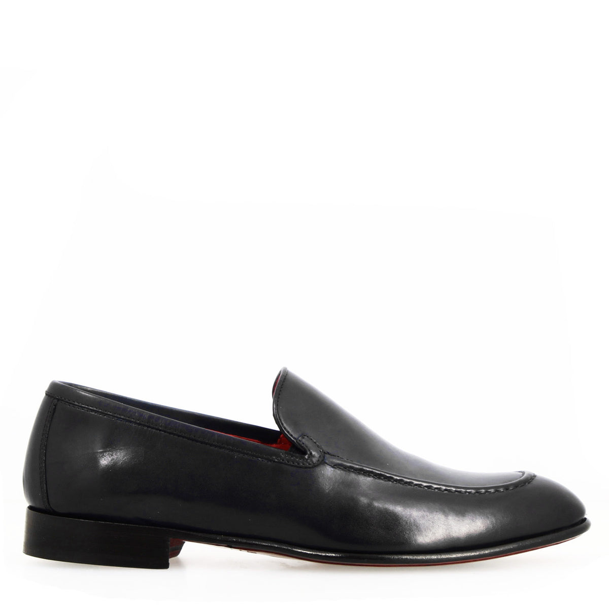 Mocassino liscio Adriano da uomo in pelle nera - LeonardoShoes