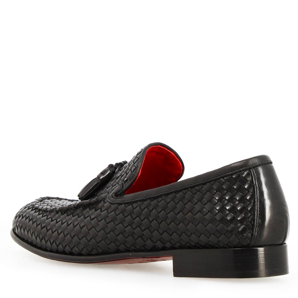 Mocassino Novello Intrecciato Nero Uomo - LeonardoShoes