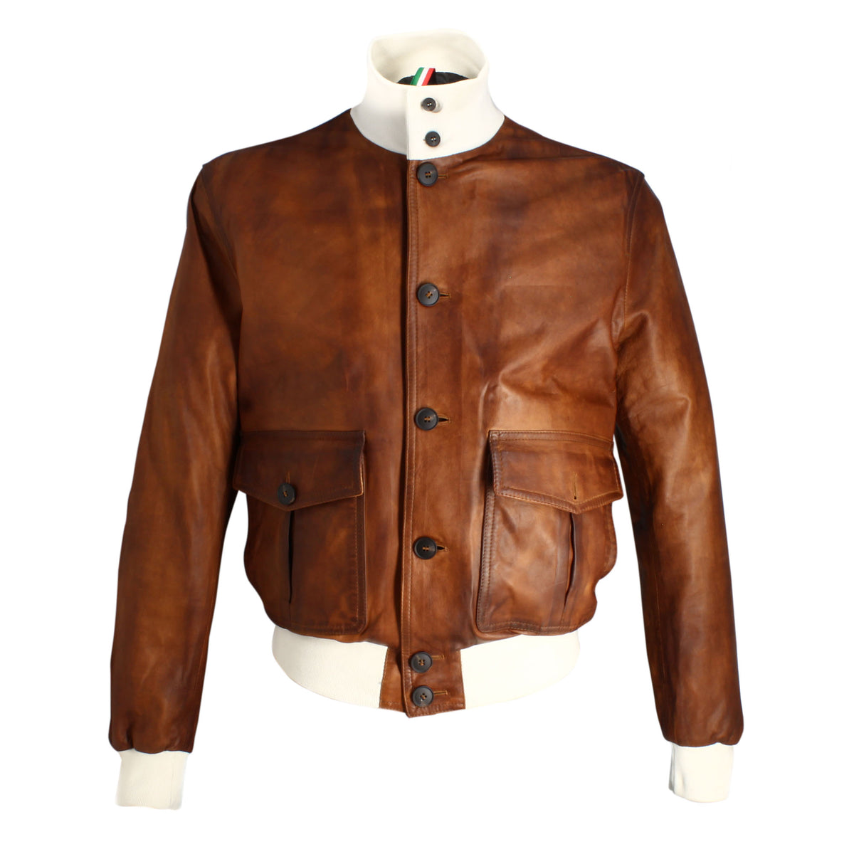 Giacca bomber Cefalù da uomo in pelle marrone - LeonardoShoes