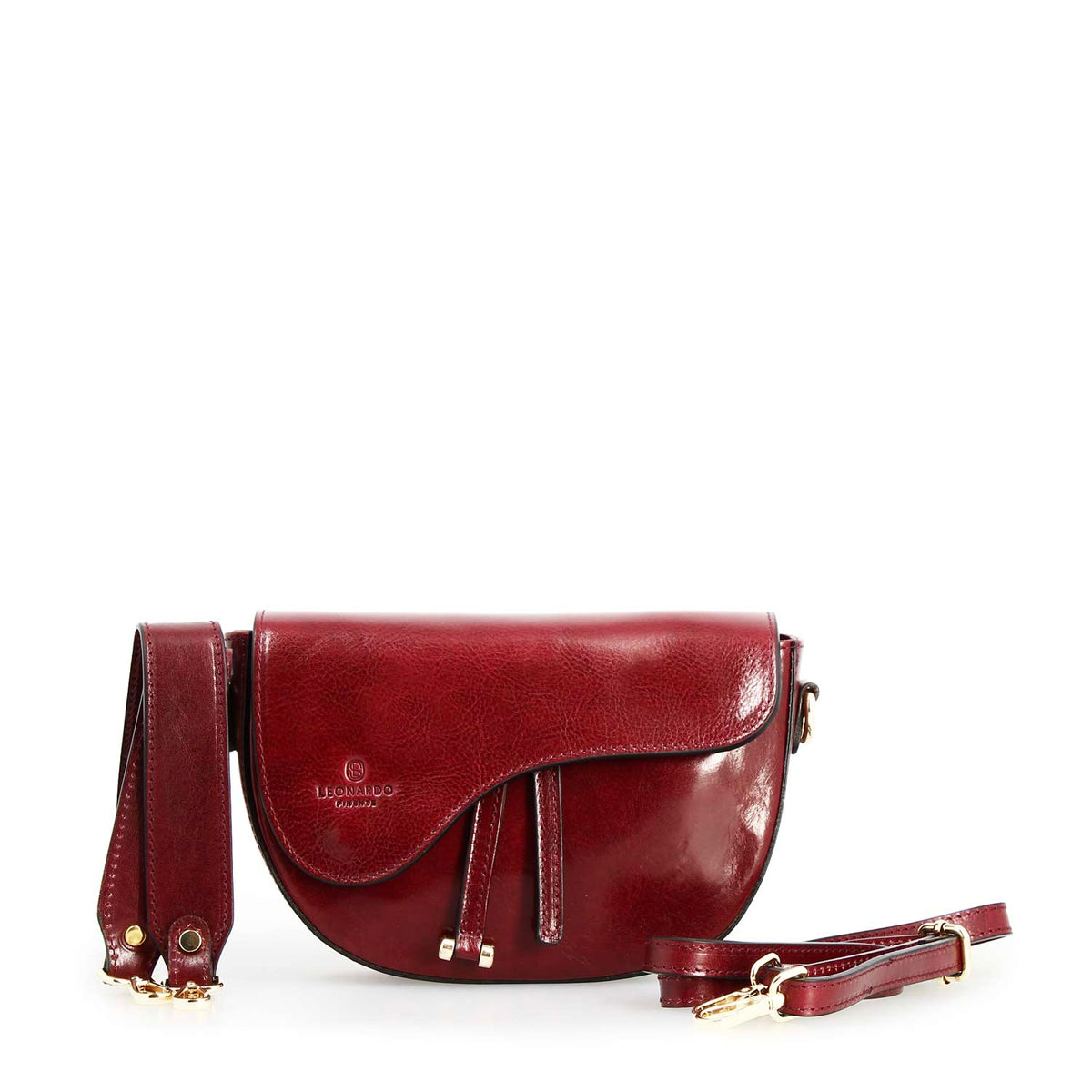 Borsa a tracolla Lena da donna in pelle bordeaux - LeonardoShoes