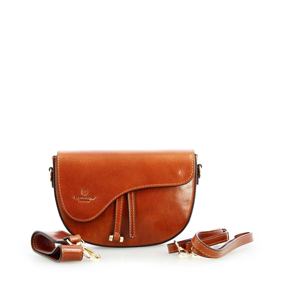 Borsa a tracolla Lena artigianale da donna in pelle marrone - LeonardoShoes