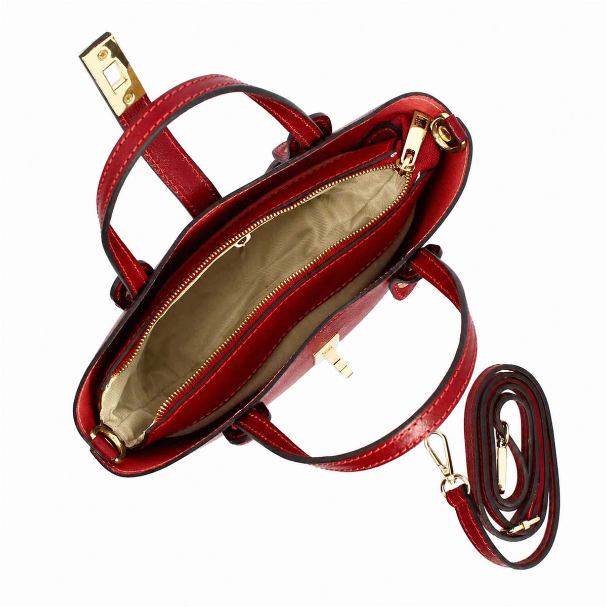 Borsa a mano Lisa da donna in pelle rossa - LeonardoShoes