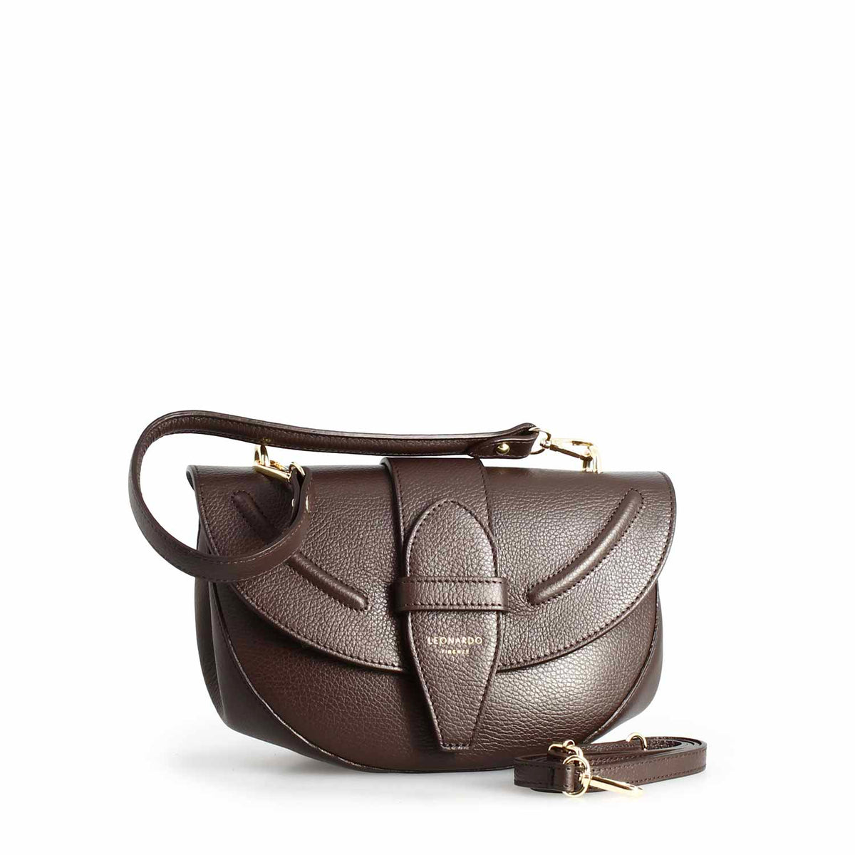 Borsa a spalla Ofelia da donna in pelle marrone - LeonardoShoes