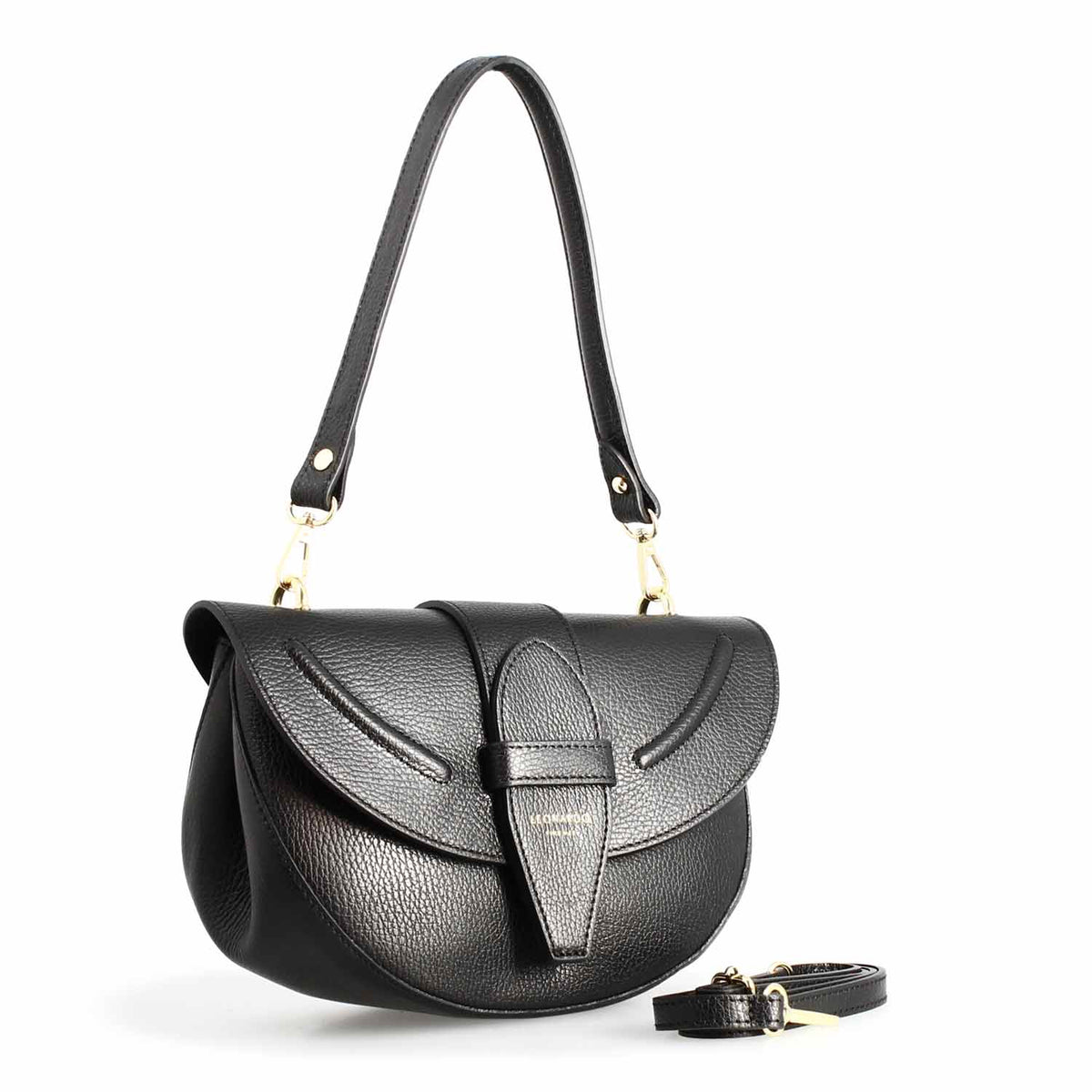 Borsa a spalla Ofelia da donna in pelle nera - LeonardoShoes