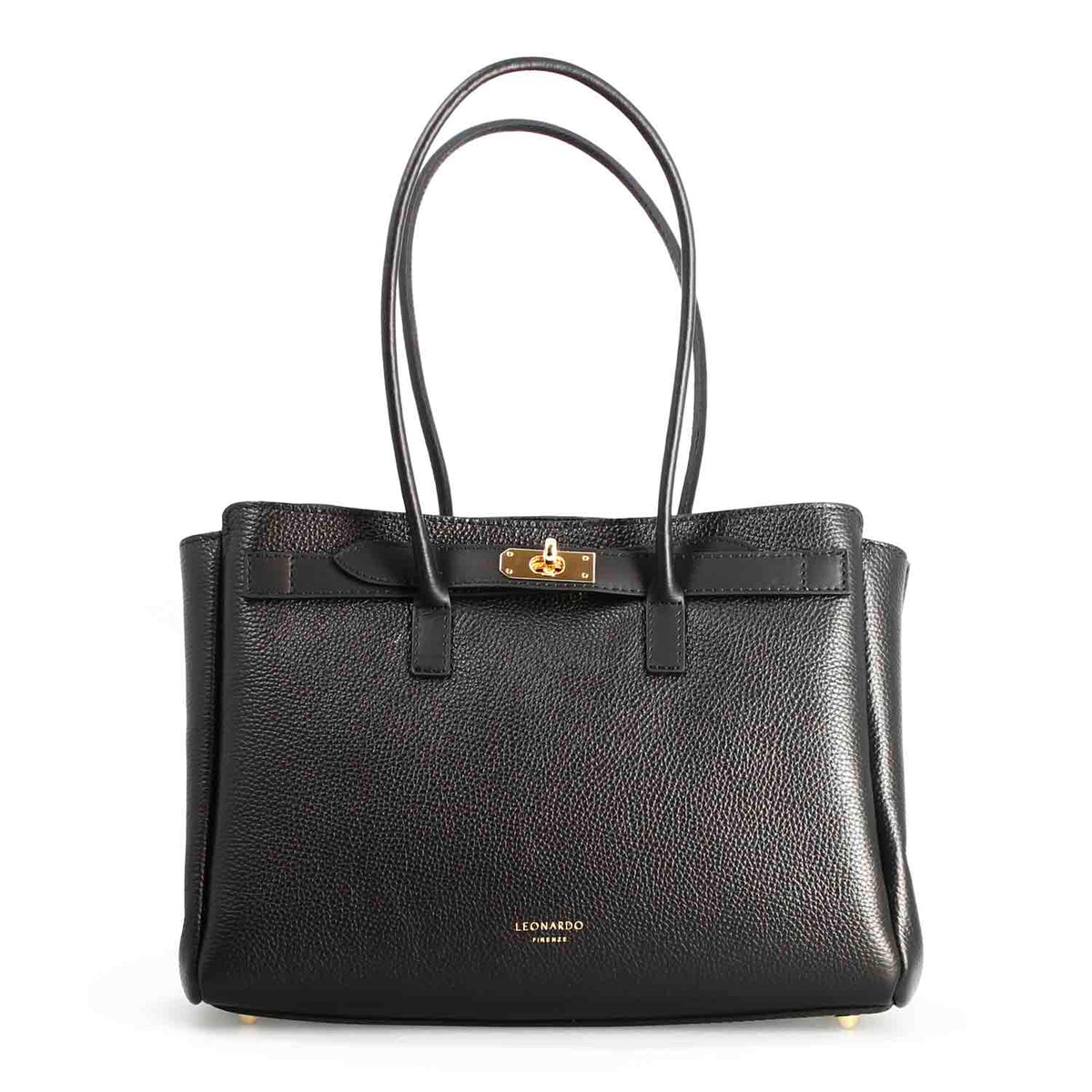 Borsa a spalle da donna in pelle nera Giulia - LeonardoShoes