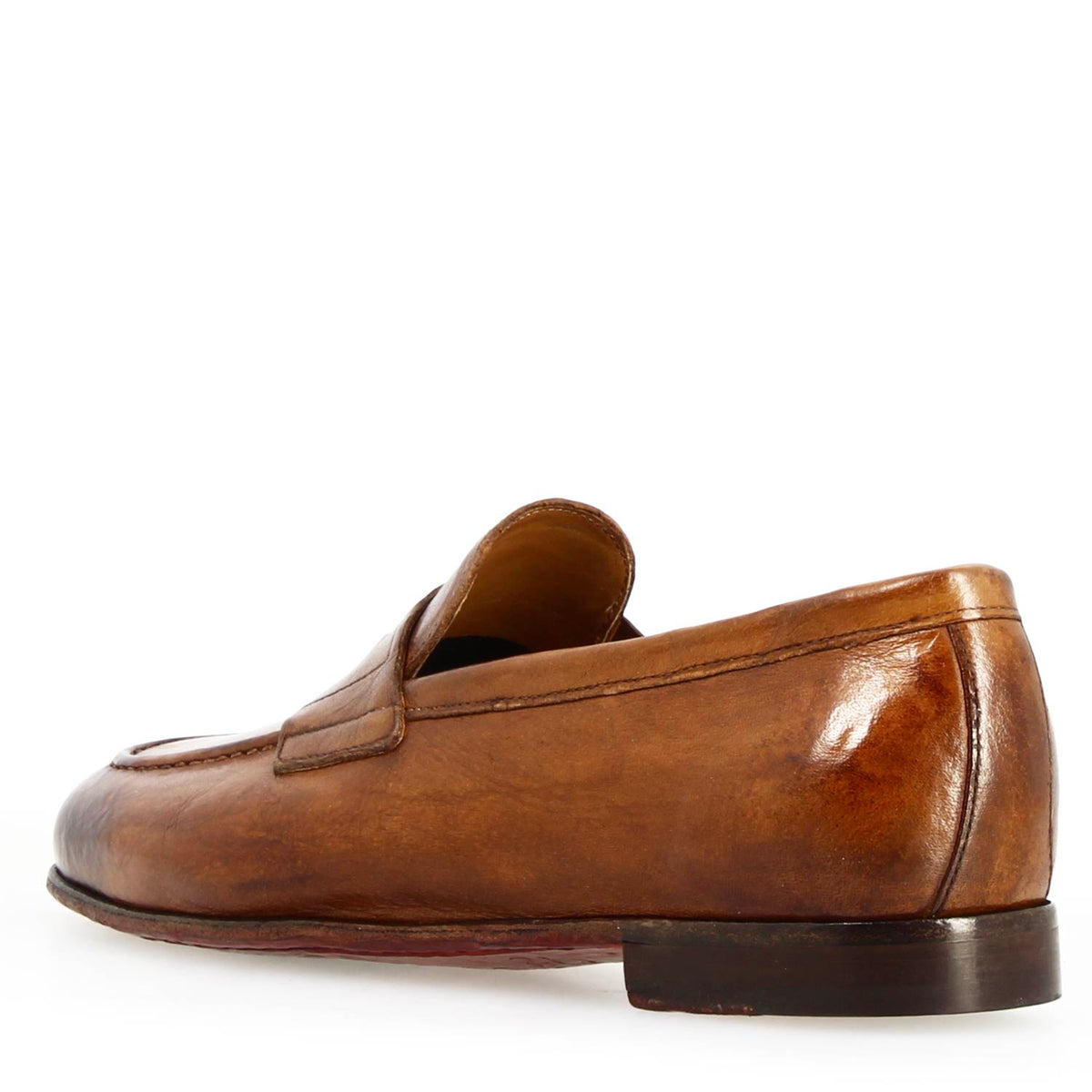 Mocassino Navona da uomo in pelle pregiata marrone - LeonardoShoes