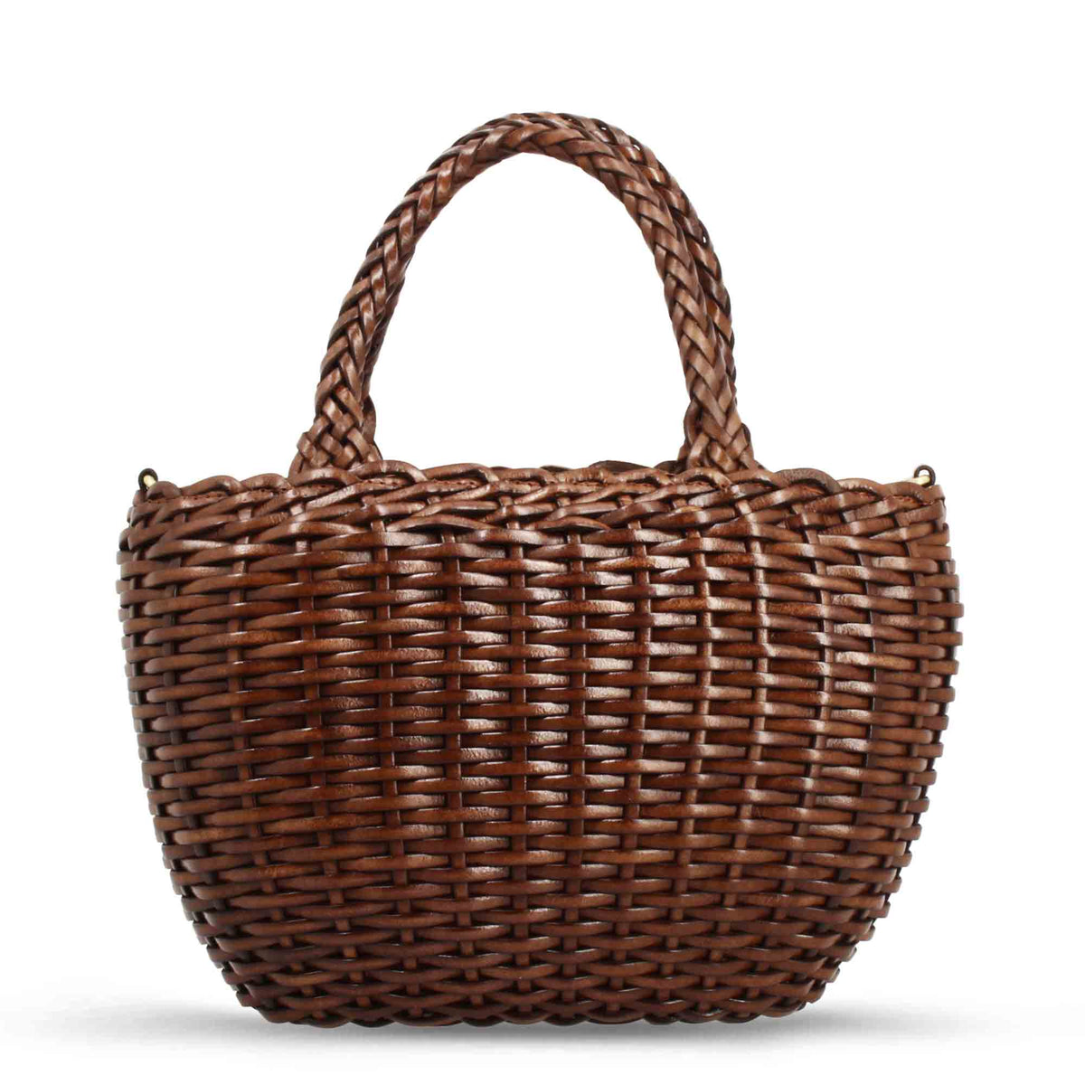 Borsa Canestra L artigianale in pelle intrecciata marrone - LeonardoShoes
