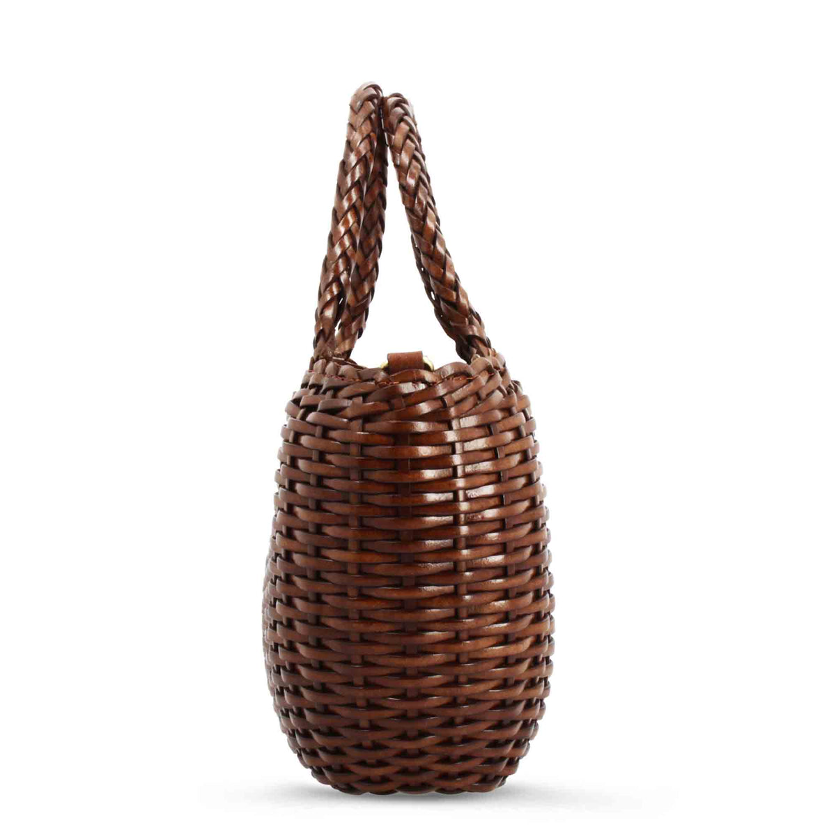 Borsa Canestra L artigianale in pelle intrecciata marrone - LeonardoShoes