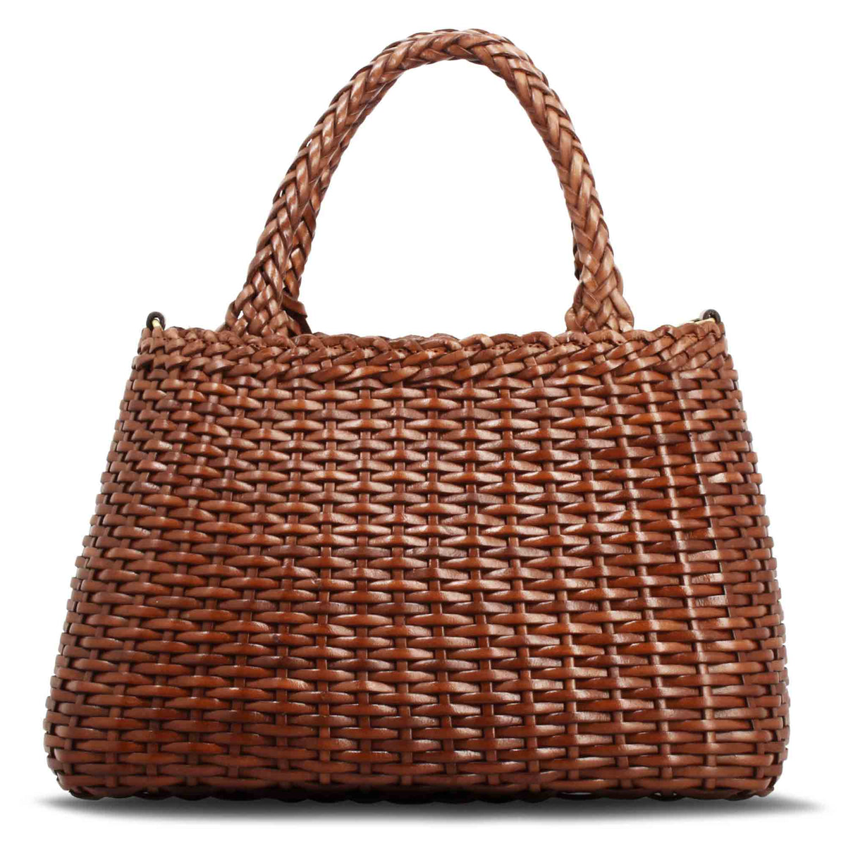 Borsa Canestra XL artigianale in pelle intrecciata marrone - LeonardoShoes