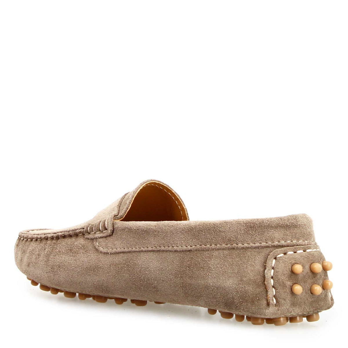 Car shoe Garda da donna in camoscio beige - LeonardoShoes