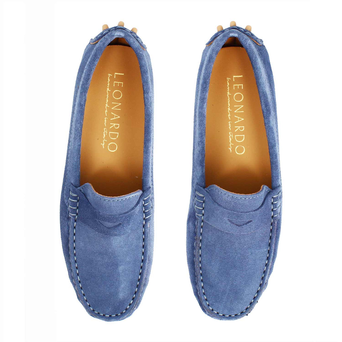 Car shoe Garda da donna in camoscio celeste - LeonardoShoes