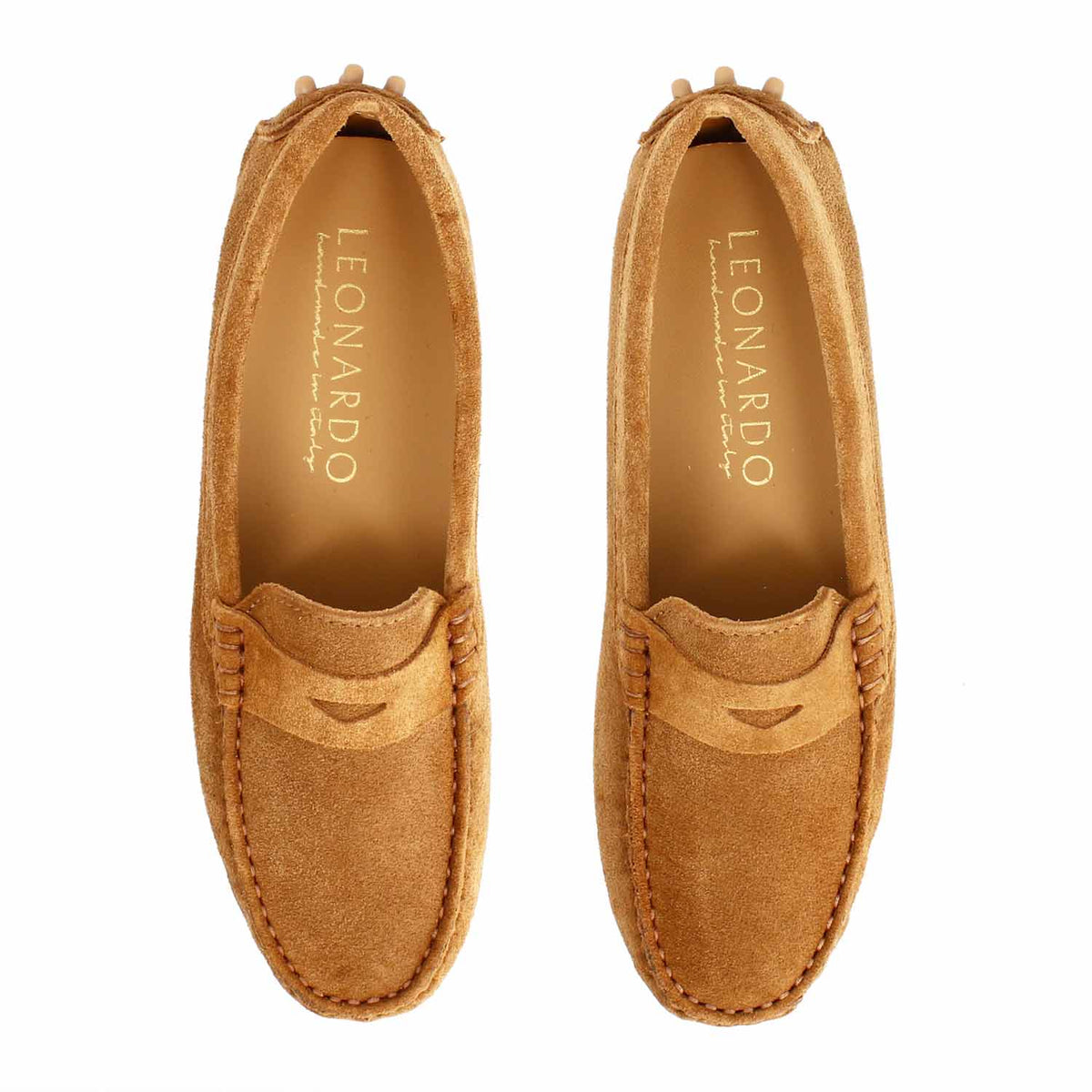 Car shoe Garda da donna in camoscio marrone chiaro - LeonardoShoes