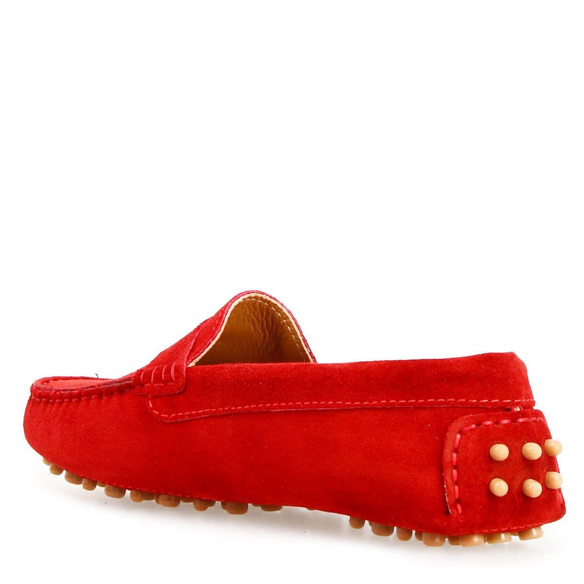 Car shoe Garda da donna in camoscio rosso - LeonardoShoes