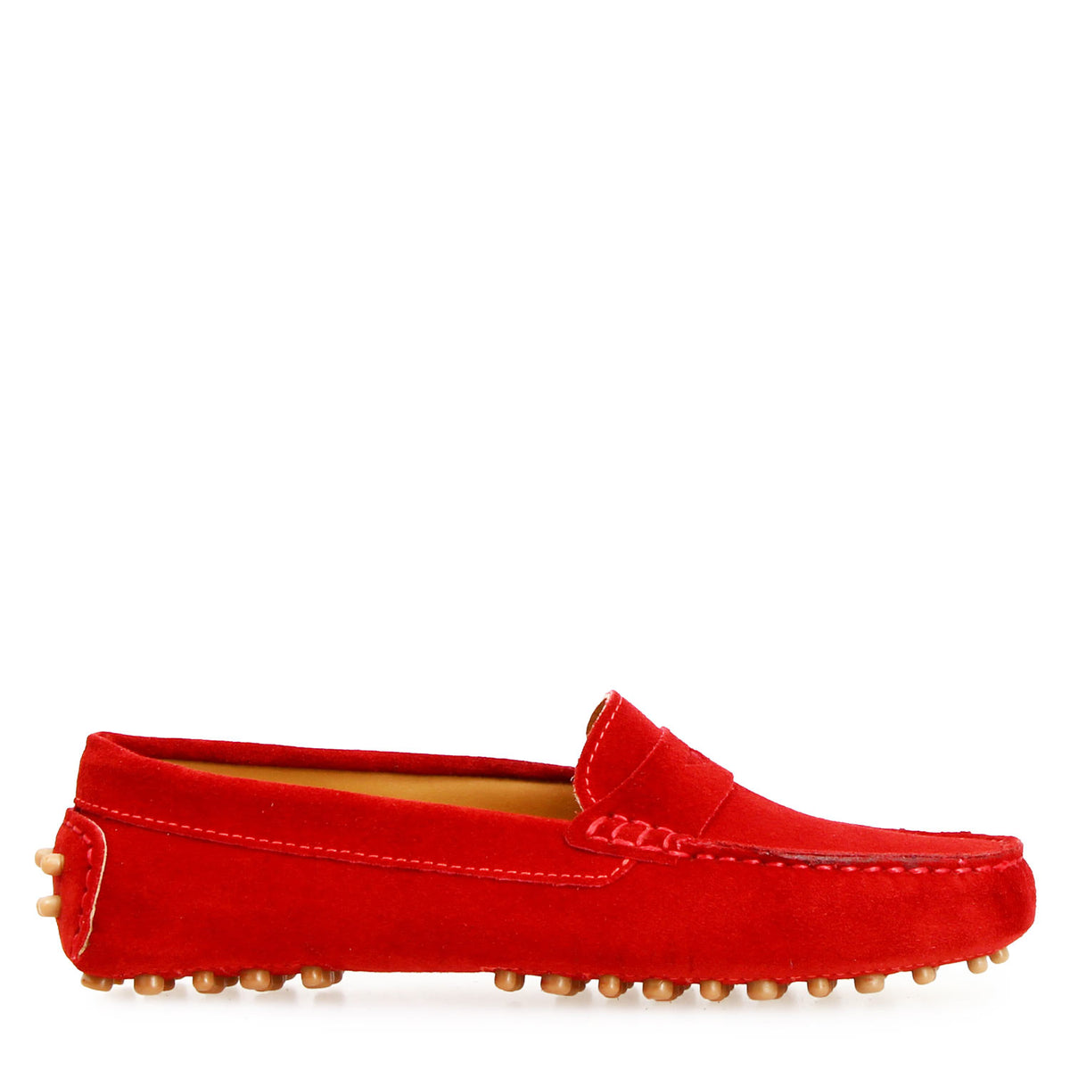 Car shoe Garda da donna in camoscio rosso - LeonardoShoes