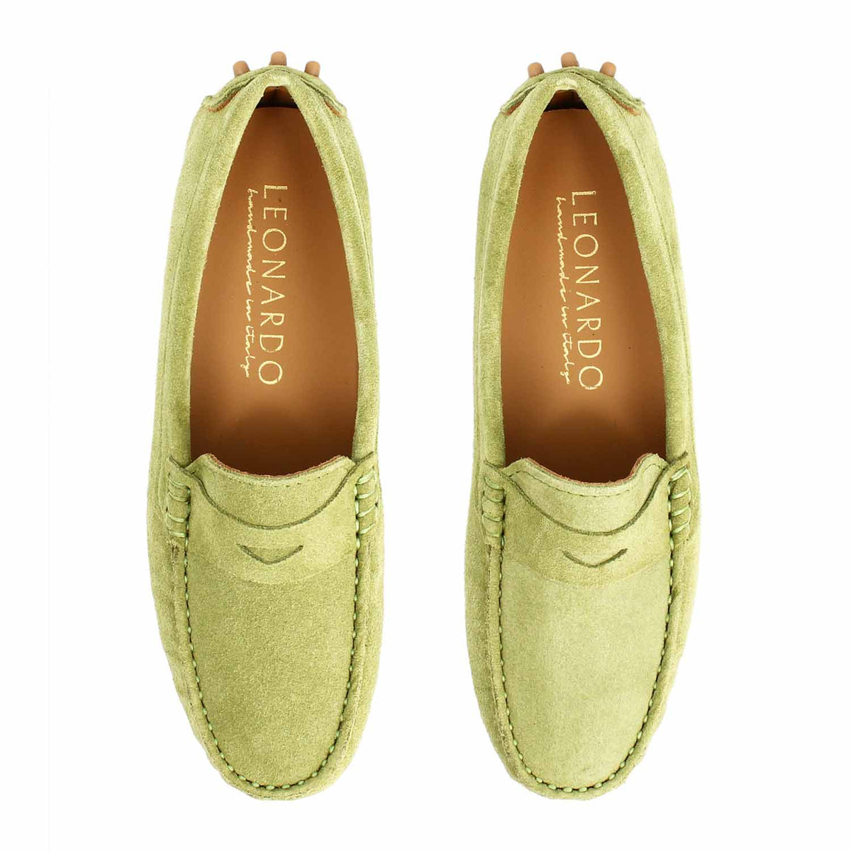 Car shoe Garda da donna in camoscio verde - LeonardoShoes