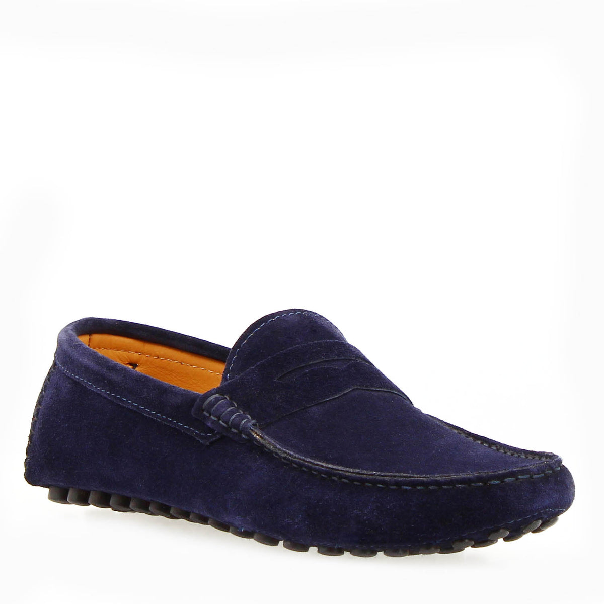 Car shoe Garda da uomo in camoscio blu - LeonardoShoes