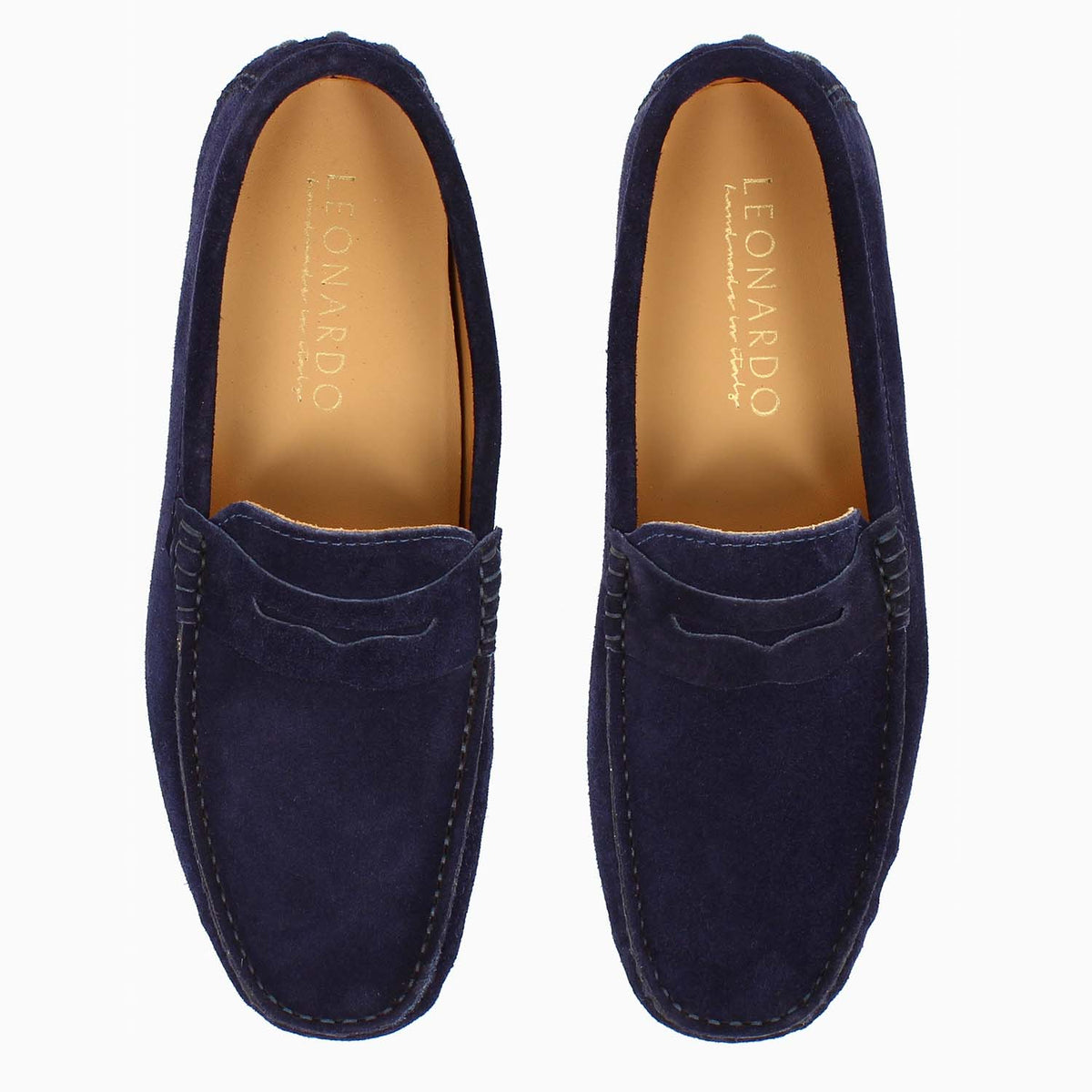 Car shoe Garda da uomo in camoscio blu - LeonardoShoes
