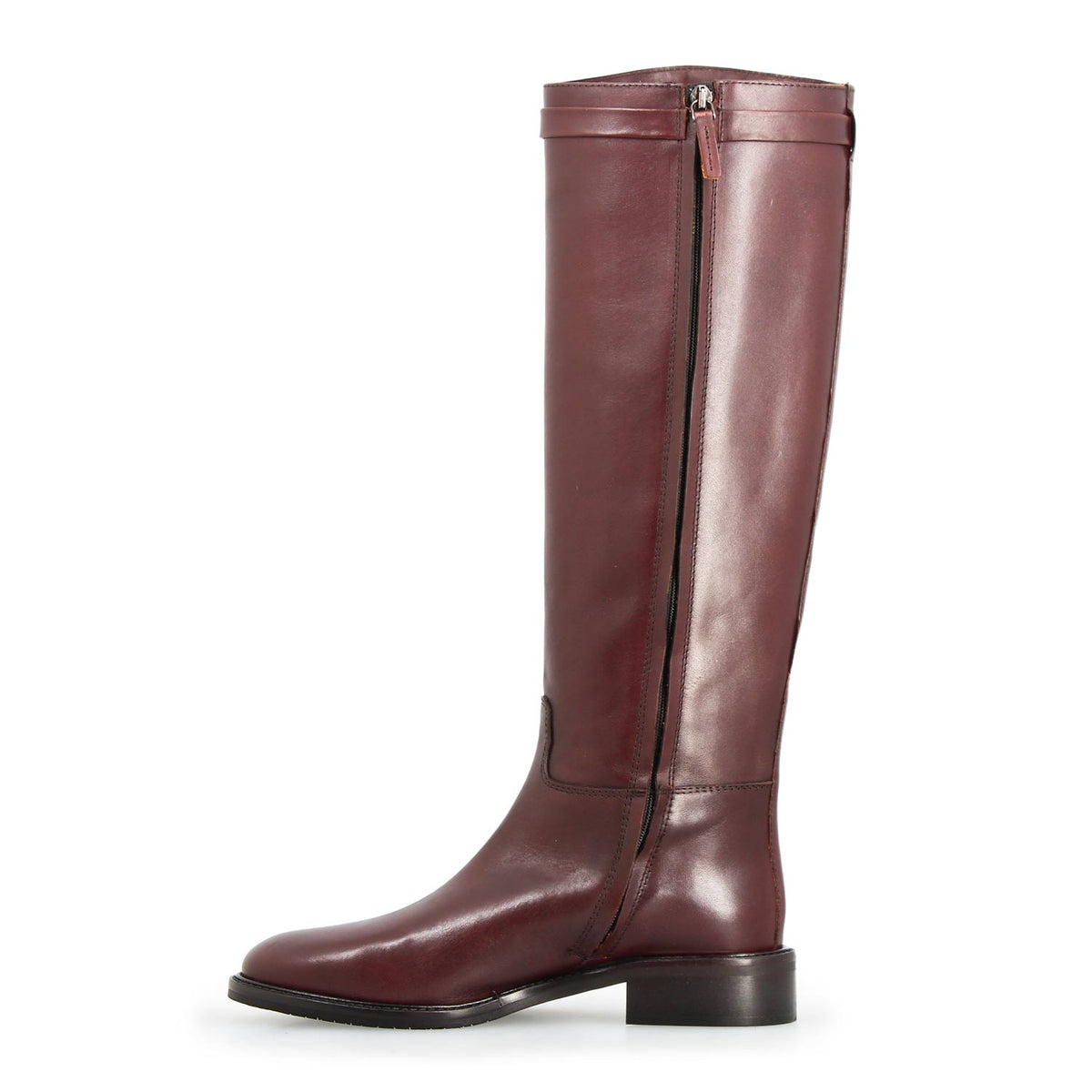 Caracalla - Stivale cavallerizzo da donna con fibbia in pelle bordeaux