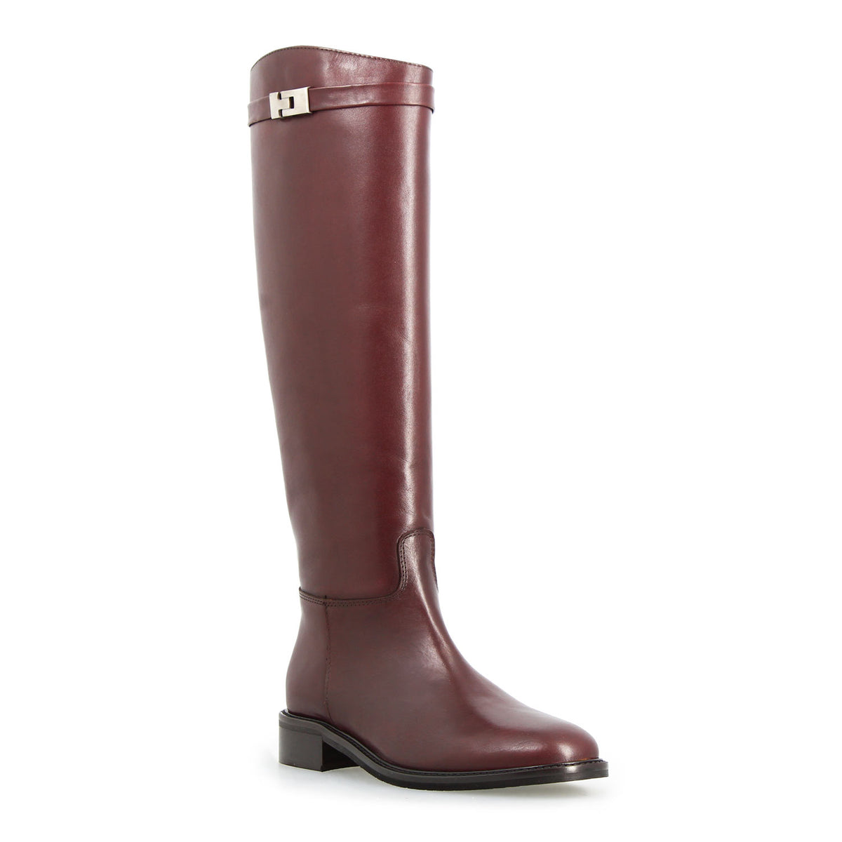 Caracalla - Stivale cavallerizzo da donna con fibbia in pelle bordeaux