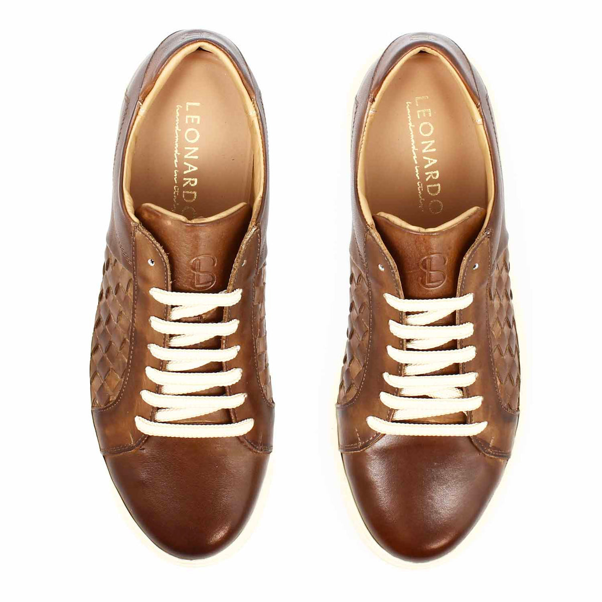 Sneaker artigianale Caronte da uomo in pelle marrone - LeonardoShoes