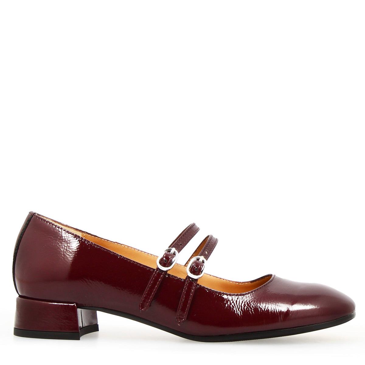 Décolleté Mary Jane in pelle lucida bordeaux